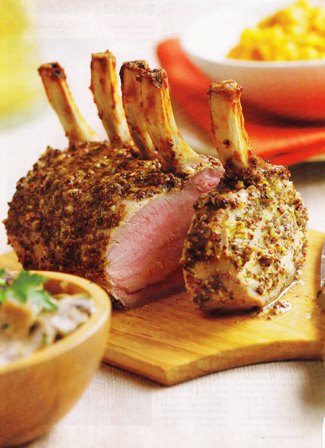 Costillar de cordero a la mostaza