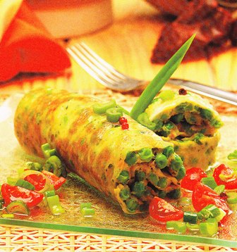 Tortilla de guisantes con vinagreta