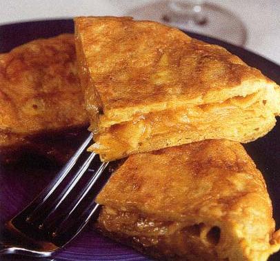 Tortilla con patatas chip