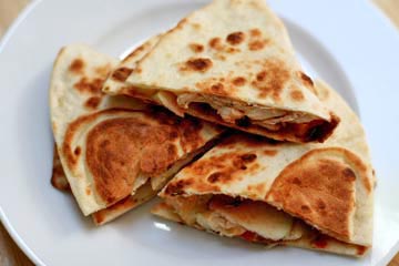 Quesadillas de pollo con manzana