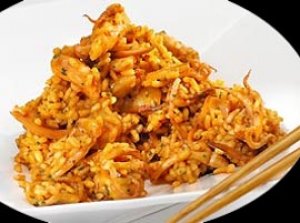 Arroz con chipirones y ajetes