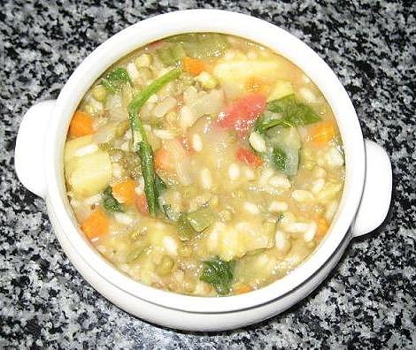 Potaje de soja, calabaza y acelgas