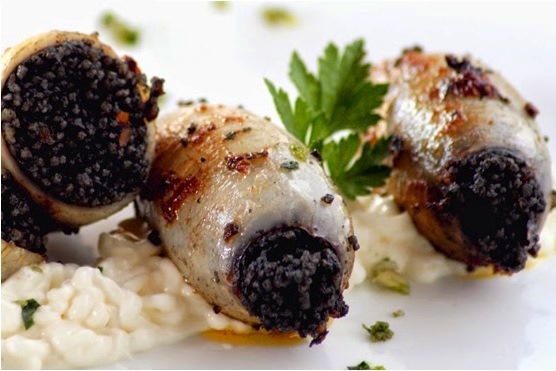 Chipirones rellenos de cous cous